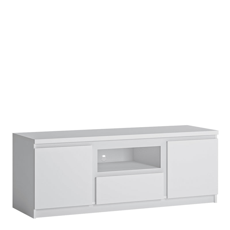 Fribo 2 Door 1 Drawer wide TV Cabinet – White – image 1