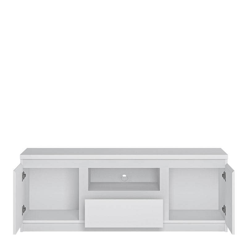 Fribo 2 Door 1 Drawer wide TV Cabinet – White – image 2