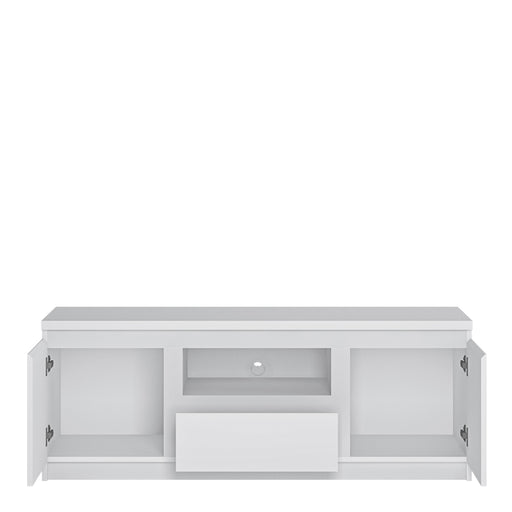 Fribo 2 Door 1 Drawer wide TV Cabinet – White – image 2