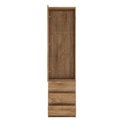 Fribo Tall Narrow 1 Door 3 Drawer Glazed Display Cabinet in Oak – image 2