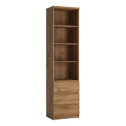 Fribo Tall Narrow 3 Drawer Bookcase in Oak – image 1