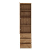 Fribo Tall Narrow 1 Door 3 Drawer Cupboard – Oak – image 2