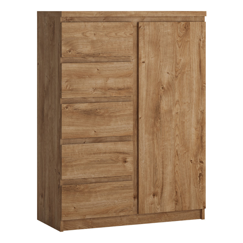 Fribo 1 Door 5 Drawer Cabinet – Oak – image 1