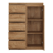 Fribo 1 Door 5 Drawer Cabinet – Oak – image 2