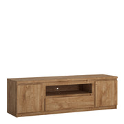 Fribo 2 Door 1 Drawer Wide TV Cabinet – Oak – image 1