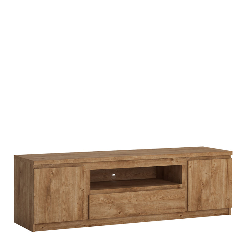 Fribo 2 Door 1 Drawer Wide TV Cabinet – Oak – image 1