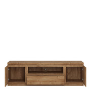 Fribo 2 Door 1 Drawer Wide TV Cabinet – Oak – image 2