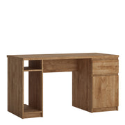 Fribo 1 Door 1 Drawer Twin Pedestal Desk in Oak – image 1