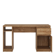 Fribo 1 Door 1 Drawer Twin Pedestal Desk in Oak – image 2