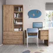 Fribo 1 Door 1 Drawer Twin Pedestal Desk in Oak – image 3