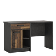 Brooklyn Desk with 1 Door and 1 Drawer in Walnut and Dark Matera Grey – image 1
