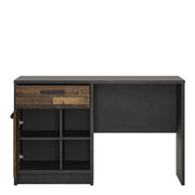 Brooklyn Desk with 1 Door and 1 Drawer in Walnut and Dark Matera Grey – image 2