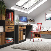 Brooklyn Desk with 1 Door and 1 Drawer in Walnut and Dark Matera Grey – image 5