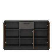Brooklyn Cabinet with 3 Doors and 1 Drawer in Walnut and Dark Matera Grey – image 2