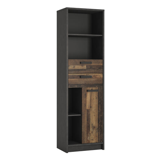 Brooklyn Bookcase in Walnut and Dark Matera Grey – image 1