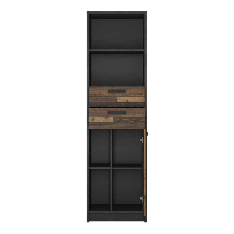 Brooklyn Bookcase in Walnut and Dark Matera Grey – image 2