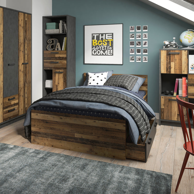 Brooklyn Bookcase in Walnut and Dark Matera Grey – image 4