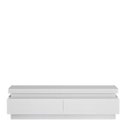 Lyon 2 Drawer TV Cabinet (including LED lighting) in White and High Gloss – image 2