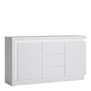 Lyon 2 Door 3 Drawer Sideboard (including LED lighting) in White and High Gloss – image 1