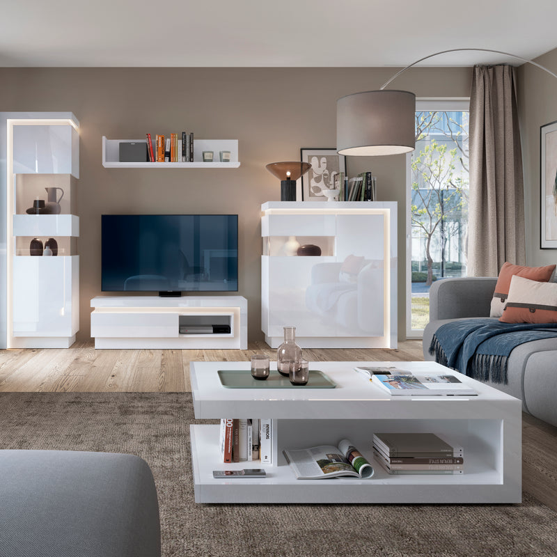Lyon Designer Coffee Table in White and High Gloss – image 3