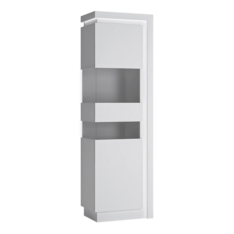 Lyon Tall Narrow Display Cabinet (LHD) (including LED lighting) – Left-Hand – image 1
