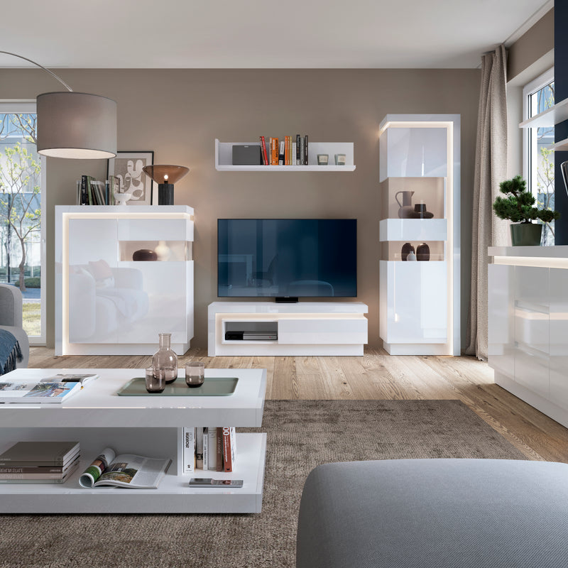 Lyon Tall Narrow Display Cabinet (LHD) (including LED lighting) – Left-Hand – image 3