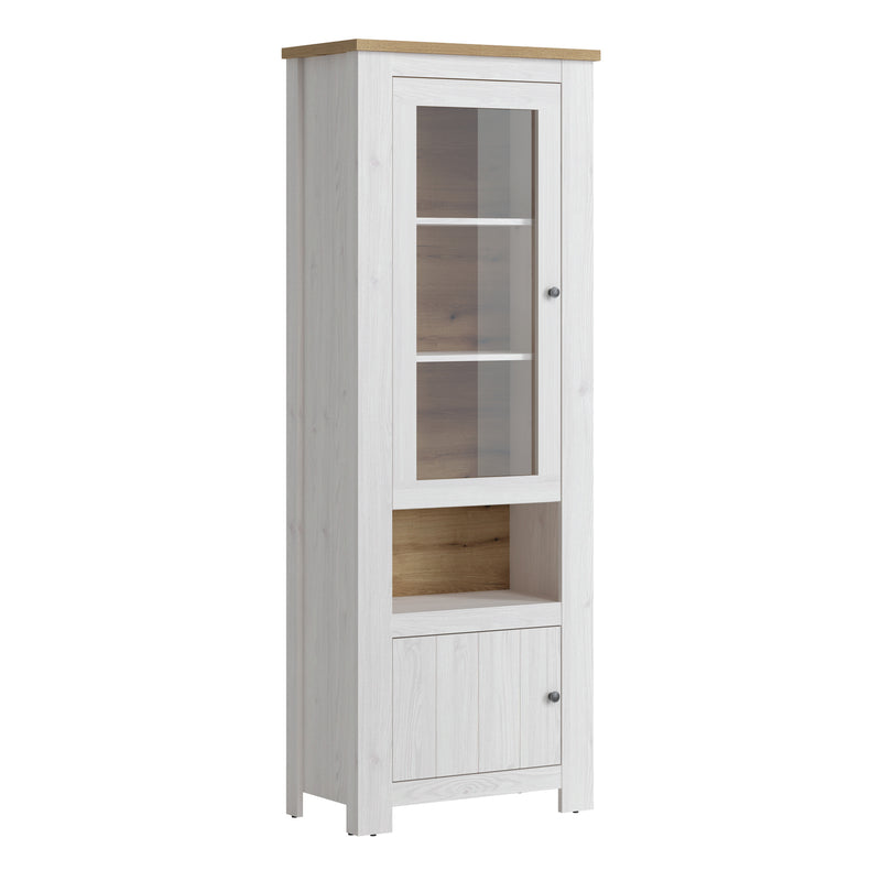 Celesto 2 Door Display Cabinet in White and Oak – image 1