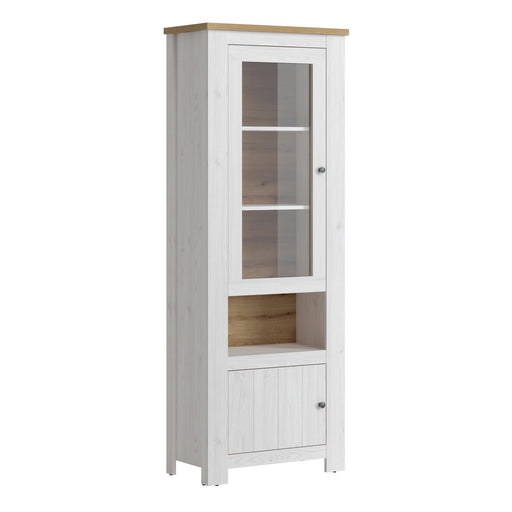 Celesto 2 Door Display Cabinet in White and Oak – image 1