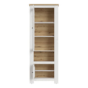 Celesto 2 Door Display Cabinet in White and Oak – image 2