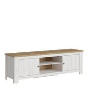 Celesto 2 Door Wide TV Unit in White and Oak (189cm) – image 1