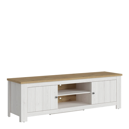 Celesto 2 Door Wide TV Unit in White and Oak (189cm) – image 1