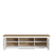Celesto 2 Door Wide TV Unit in White and Oak (189cm) – image 2