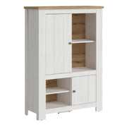 Celesto 2 Door 4 Shelves Cabinet in White and Oak – image 1
