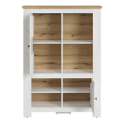 Celesto 2 Door 4 Shelves Cabinet in White and Oak – image 2