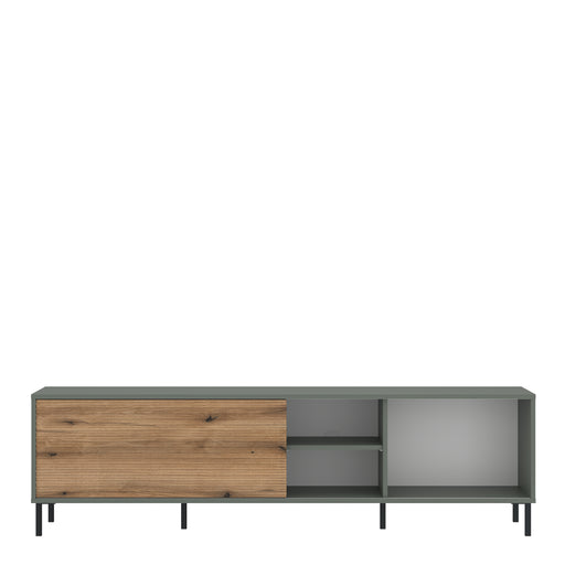 Darwin TV Cabinet 1 Door 50cm High in Green/Oak – image 2