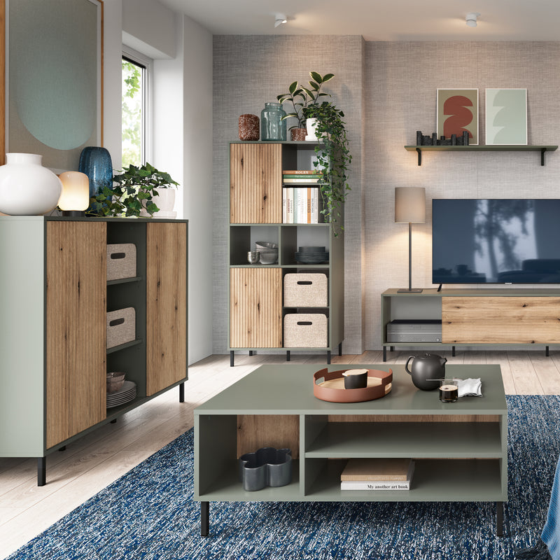 Darwin Sideboard 2 Door in Green/Oak – image 4