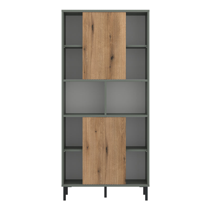 Darwin Bookcase 2 Door in Green/Oak – image 2