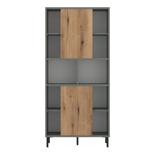 Darwin Bookcase 2 Door in Green/Oak – image 2