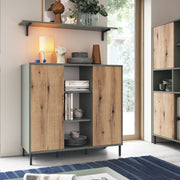 Darwin Bookcase 2 Door in Green/Oak – image 4
