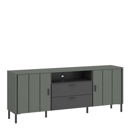 Arundel TV Cabinet 2 Door 2 Drawer Wide – Green – image 1