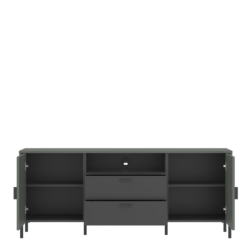 Arundel TV Cabinet 2 Door 2 Drawer Wide – Green – image 2