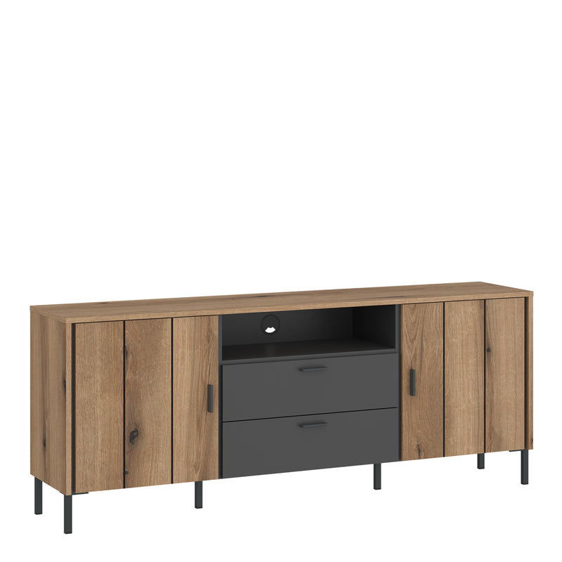 Arundel TV Cabinet 2 Door 2 Drawer Wide – Oak – image 1