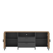 Arundel TV Cabinet 2 Door 2 Drawer Wide – Oak – image 2