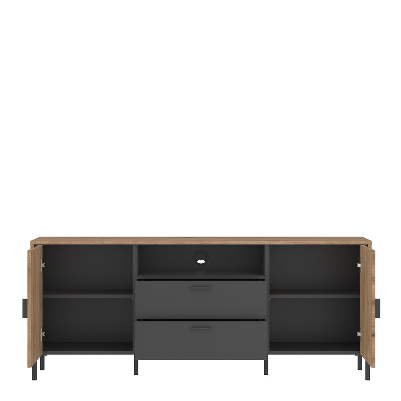 Arundel TV Cabinet 2 Door 2 Drawer Wide – Oak – image 2