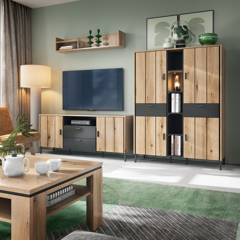 Arundel TV Cabinet 2 Door 2 Drawer Wide – Oak – image 3