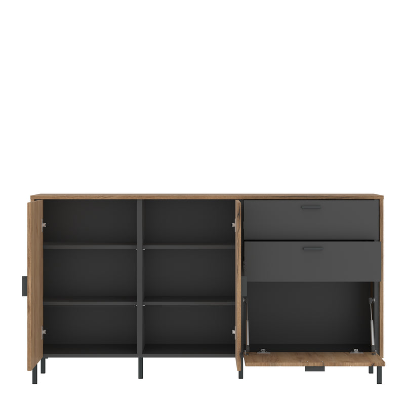Arundel Sideboard 2 Door 1 Flap 2 Drawer in Oak/Grey – image 2