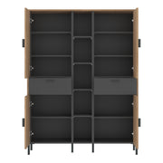 Arundel Wardrobe 4 Door 2 Drawer in Oak/Grey – image 2