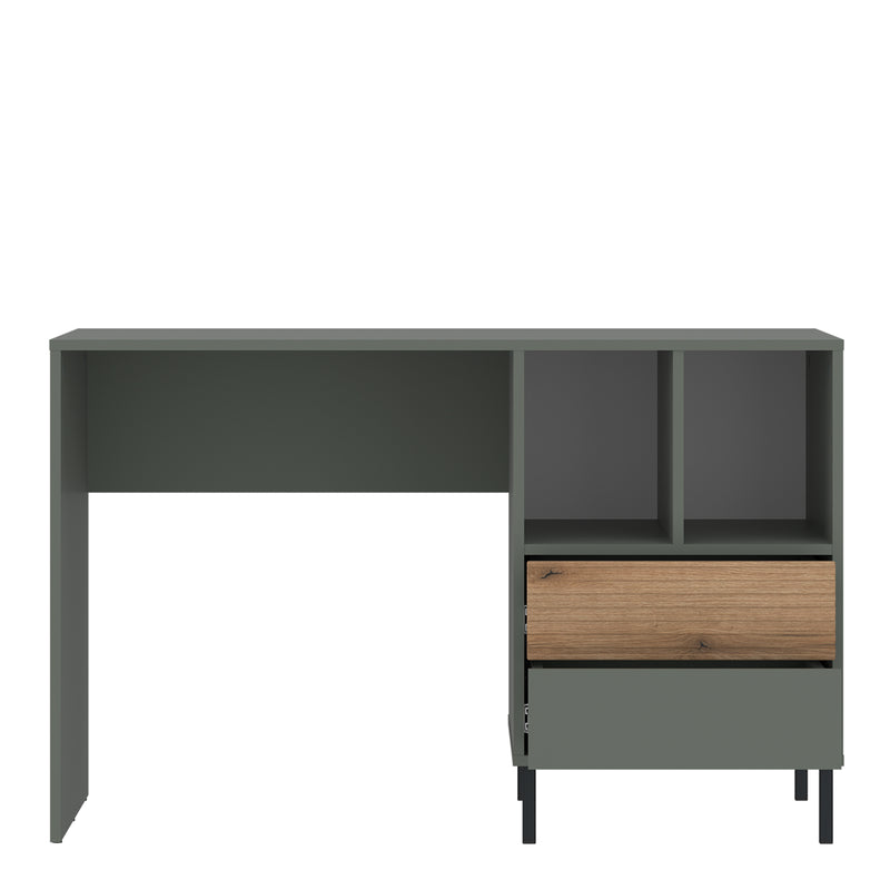 Darwin Desk 2 Drawer in Green/Oak – image 2