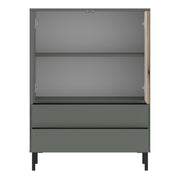 Darwin Sideboard 2 Door 2 Drawer in Green/Oak – image 2