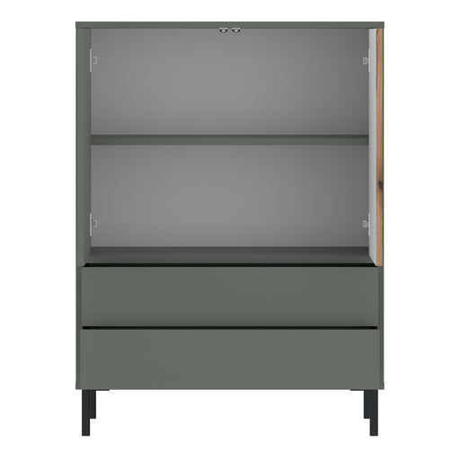 Darwin Sideboard 2 Door 2 Drawer in Green/Oak – image 2